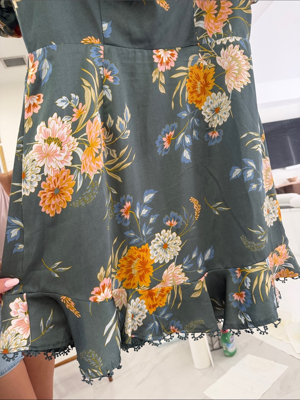 Saints + Secrets Teal Floral Dress - Picture 10 of 11
